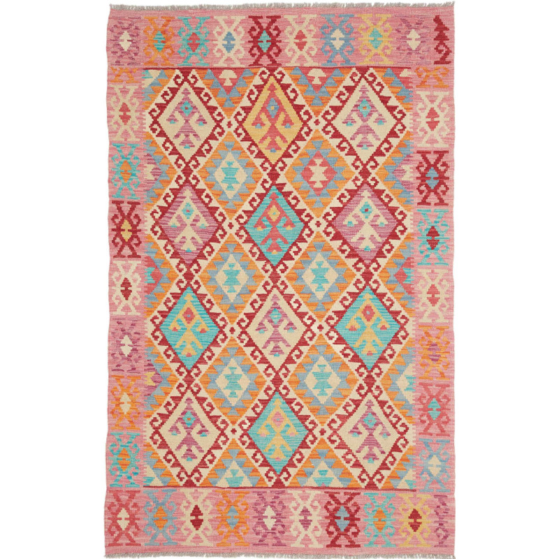 Hand Made Rug Kilim Afghanistan 124x195 Pink Re