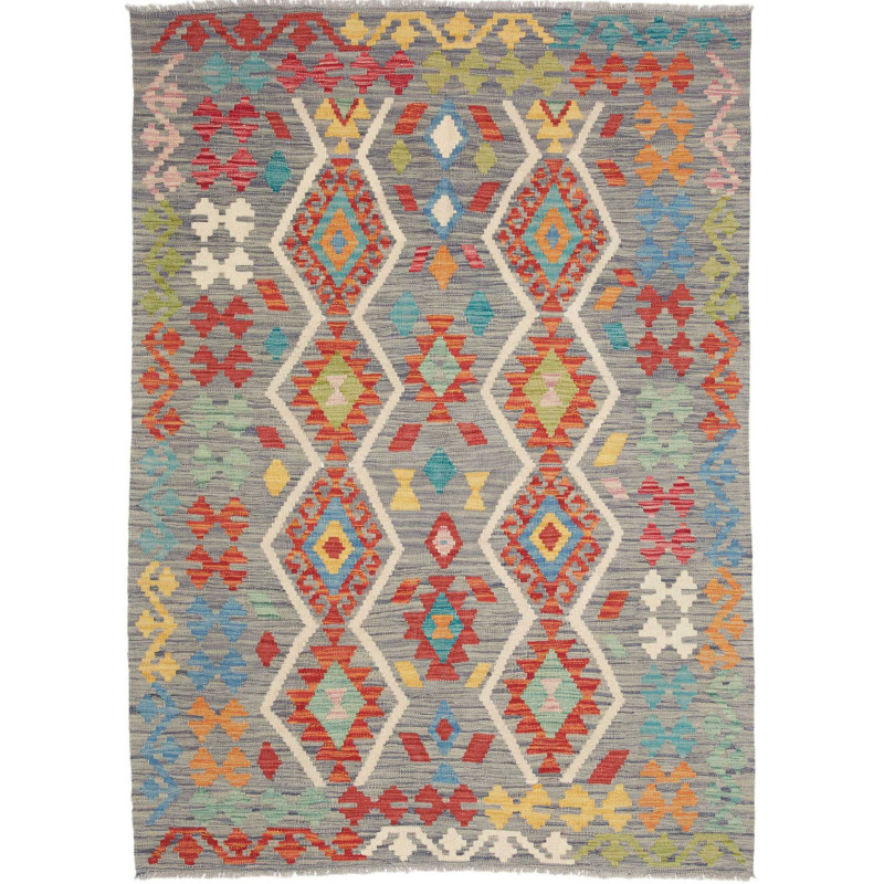 Hand Made Rug Kilim Afghanistan 126x182 Grey Mu