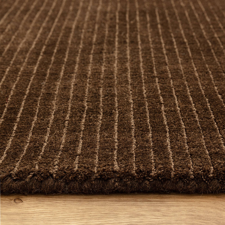 Rug Rowan GRS plain brown 200x290 cm