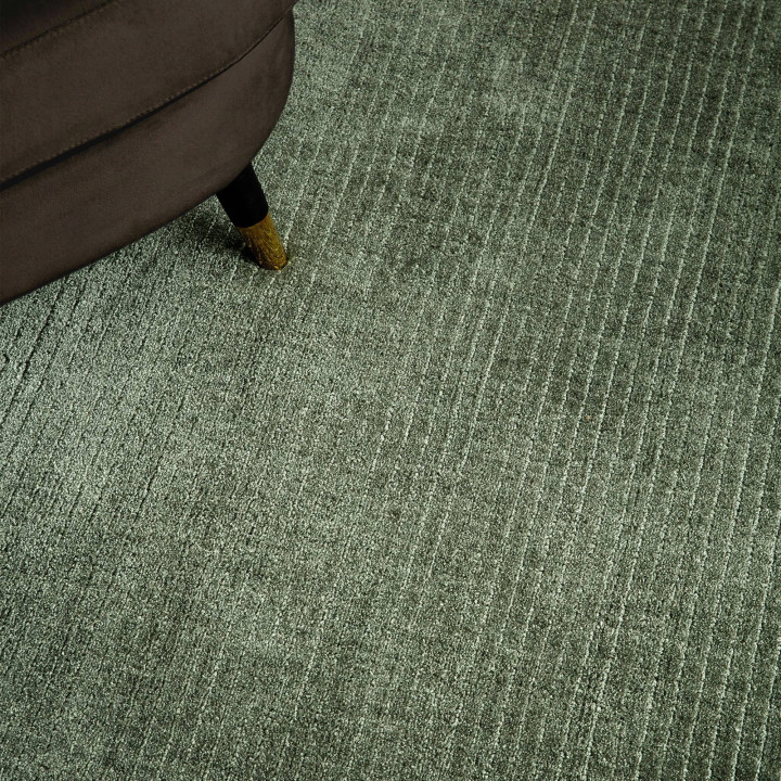 Rug Rowan GRS plain olive green dark green 120x1