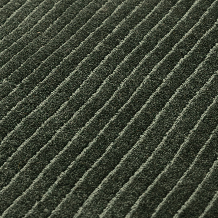 Rug Rowan GRS plain olive green dark green 120x1