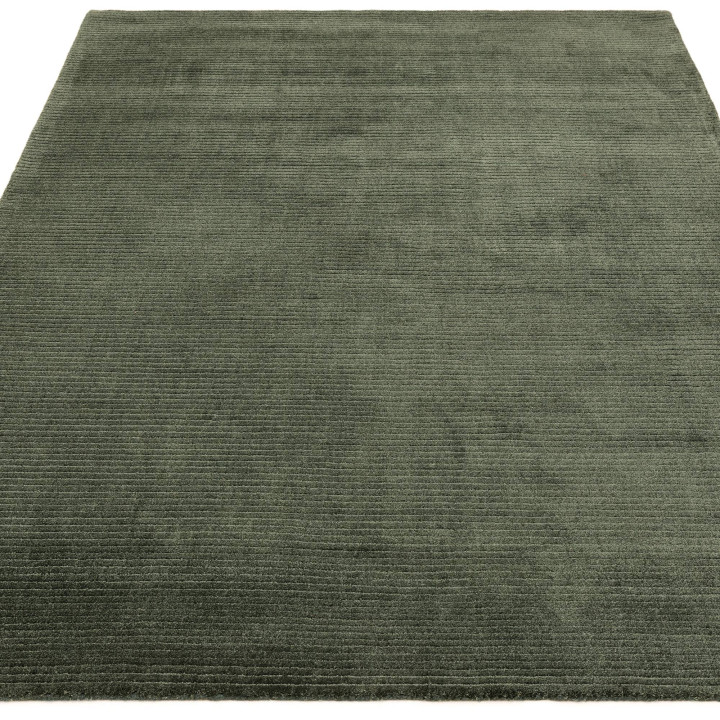 Rug Rowan GRS plain dark green olive green 200x2