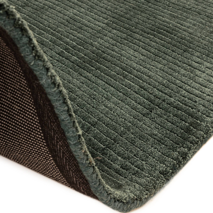 Rug Rowan GRS plain dark green olive green 200x2