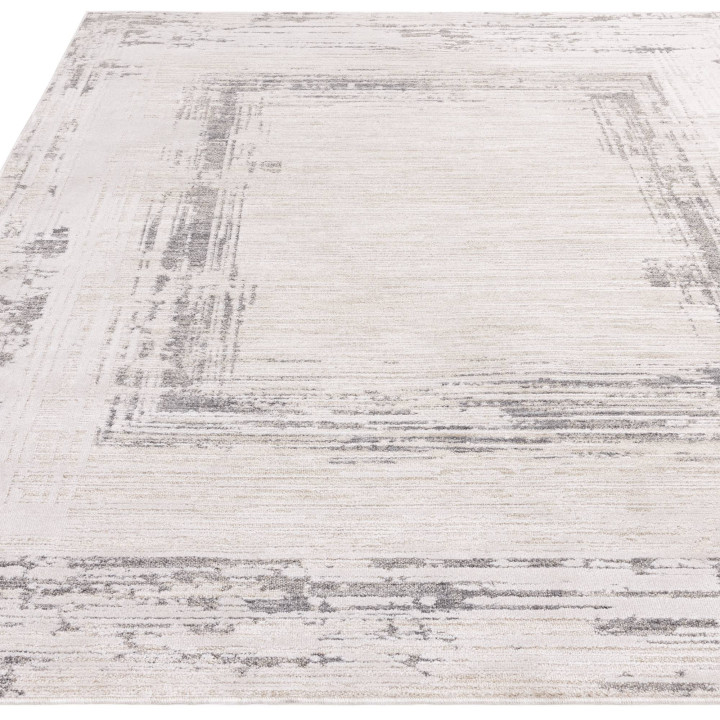 Tappeto Anders geometrico grigio beige e bianco