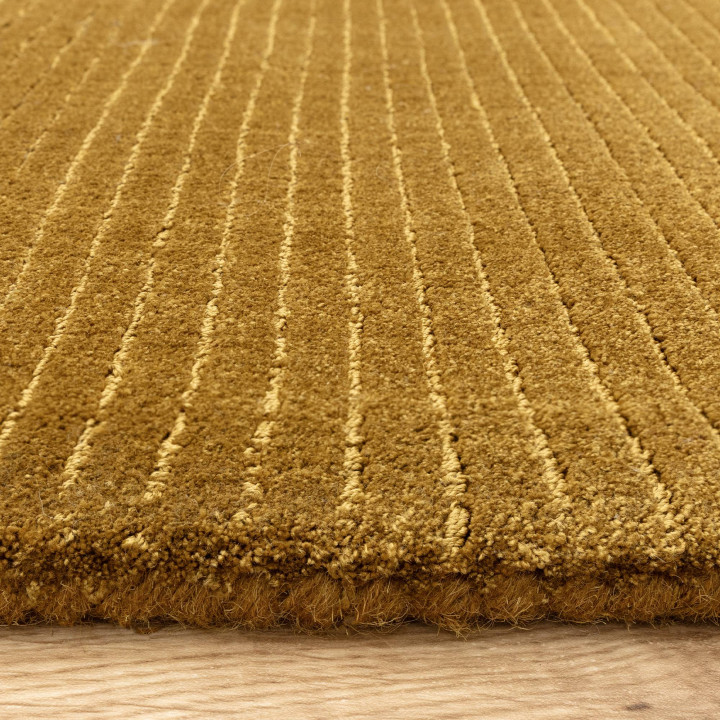Rug Rowan GRS plain mustard yellow ochre 200x290