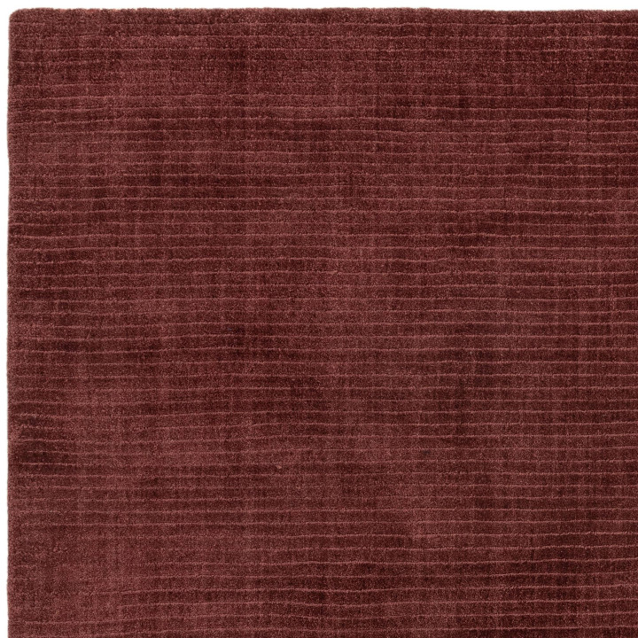 Rug Rowan GRS plain dark red burgundy 240x340 cm