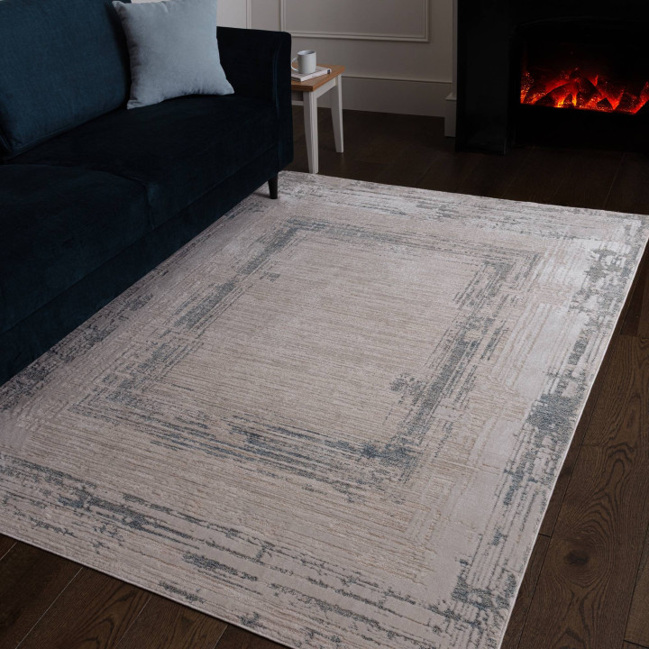 Tappeto Anders astratto blu e beige 120x160 cm