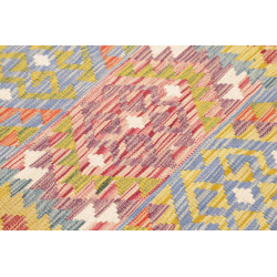 Rug Kilim Afghanistan 80x243 Bright Yellow Blue
