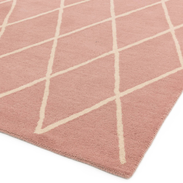 Tappeto Albany geometrico rosa chiaro e beige 80