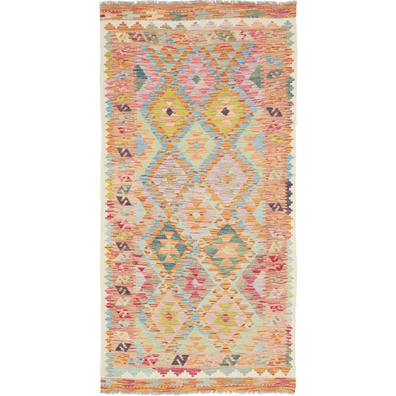 Hand Made Rug Kilim Afghanistan 98x196 Orange B