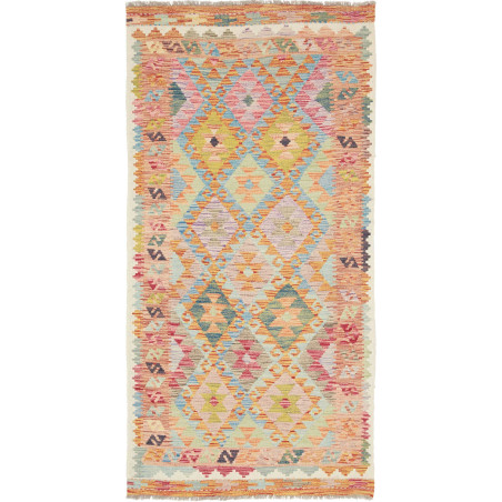 Hand Made Rug Kilim Afghanistan 98x196 Orange B