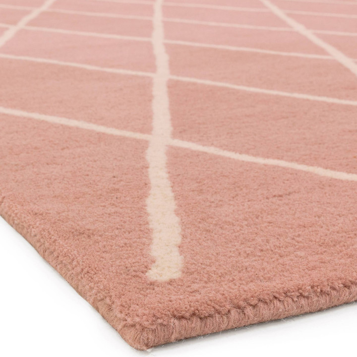 Tappeto Albany geometrico rosa chiaro e beige 80