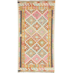 Hand Made Rug Kilim Afghanistan 105x200 Pink Bl