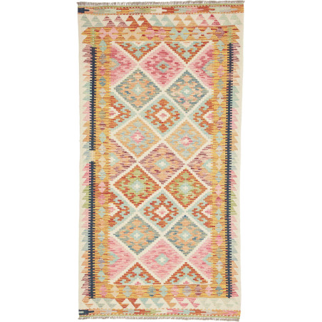 Hand Made Rug Kilim Afghanistan 105x200 Pink Bl