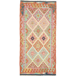 Hand Made Rug Kilim Afghanistan 102x207 Coral O