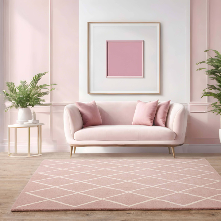 Rug Albany geometric light pink beige 160x230 cm