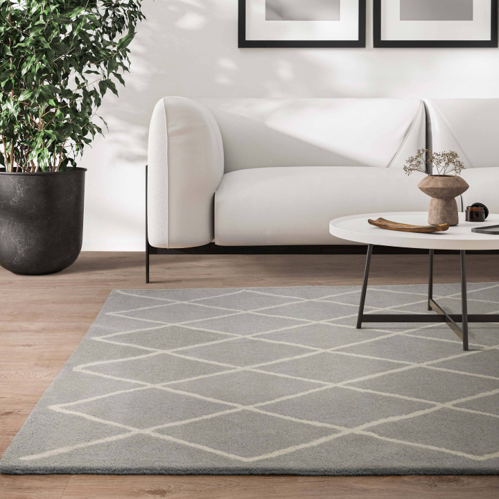 Rug Albany geometric light grey grey 80x150 cm