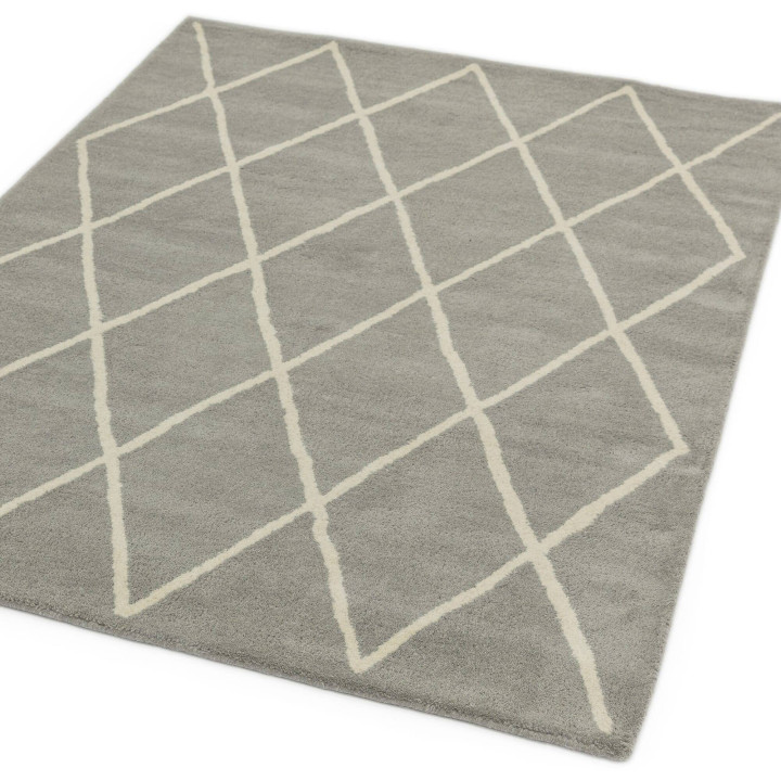 Rug Albany geometric light grey grey 80x150 cm