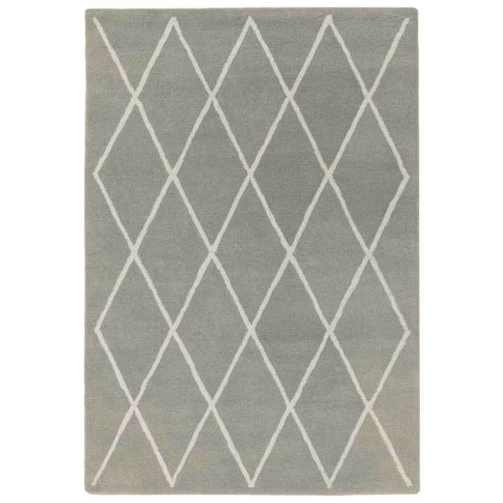 Tappeto Albany geometrico grigio e bianco 160x23