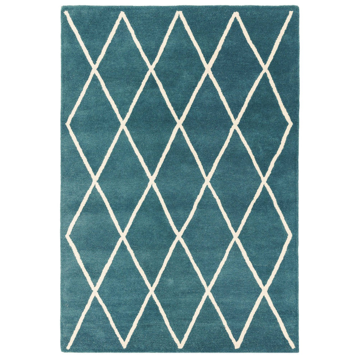 Rug Albany geometric dark green white 120x170 cm