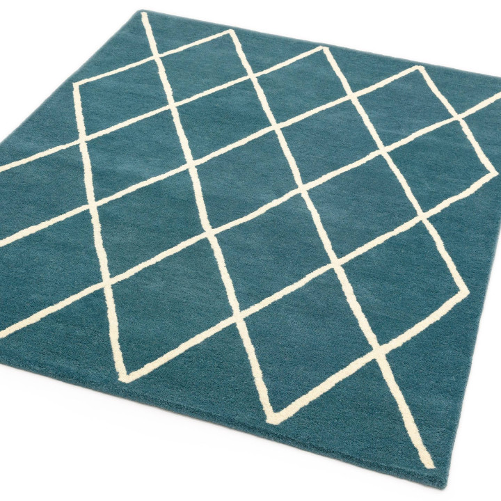 Rug Albany geometric dark green white 120x170 cm