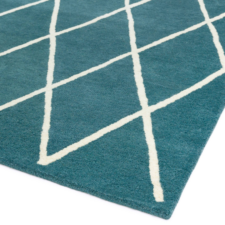 Rug Albany geometric petroleum green white 200x2
