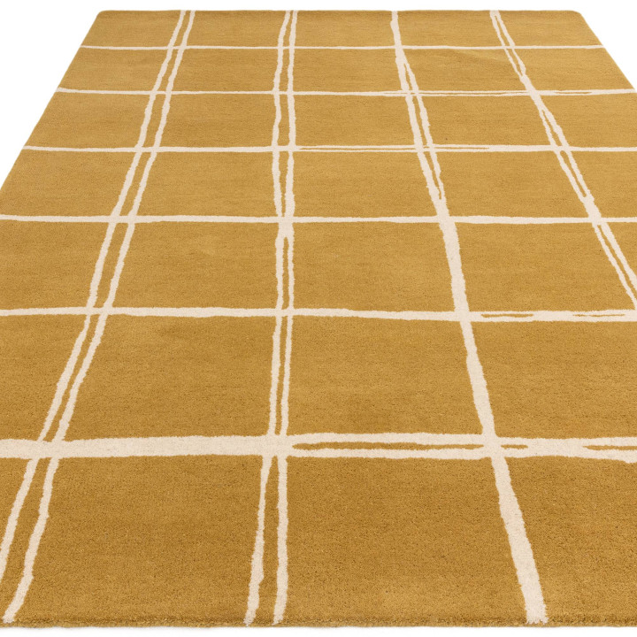 Rug Albany geometric gold yellow white 80x150 cm