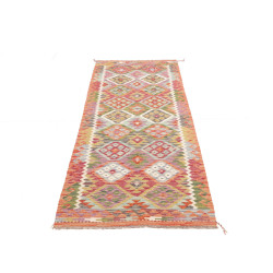 Hand Made Rug Kilim Afghanistan 79x239 Red Oran