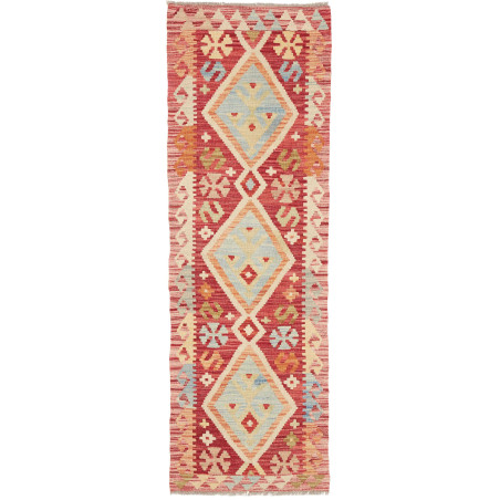 Hand Made Rug Kilim Afghanistan 60x194 Red Beig