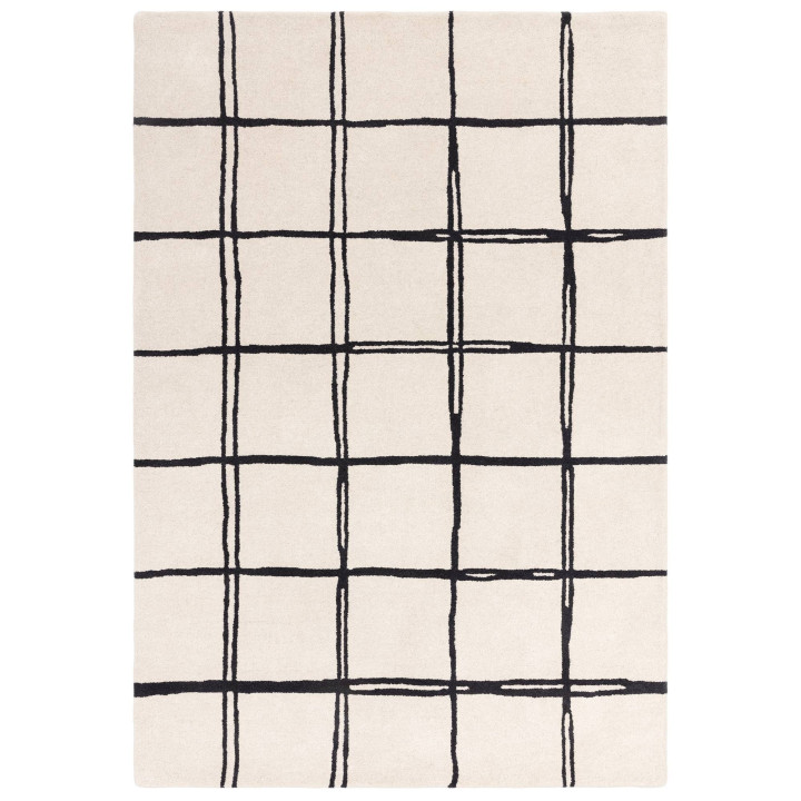 Rug Albany geometric ivory black 120x170 cm