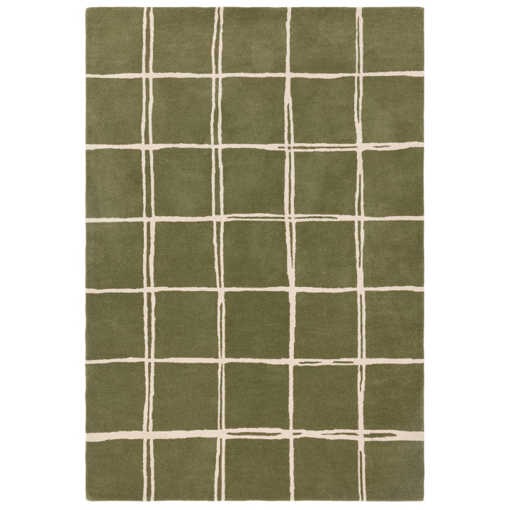 Rug Albany geometric olive green beige 160x230 c