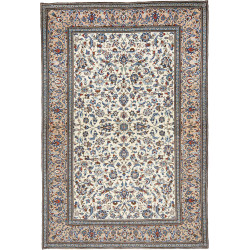 Hand Made Rug Kashan Persia 205x300 Ivory Blue