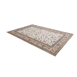 Hand Made Rug Kashan Persia 205x300 Ivory Blue