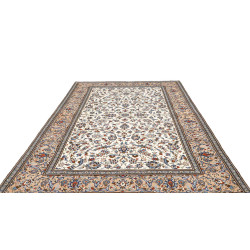 Hand Made Rug Kashan Persia 205x300 Ivory Blue