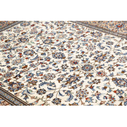 Hand Made Rug Kashan Persia 205x300 Ivory Blue