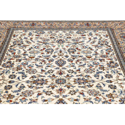 Hand Made Rug Kashan Persia 205x300 Ivory Blue