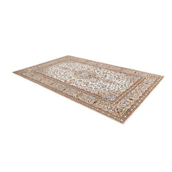 Hand Made Rug Kashan Persia 200x308 Cream Blue