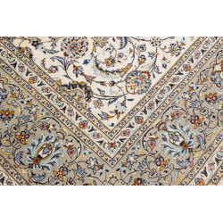 Hand Made Rug Kashan Persia 308x430 Cream Blue