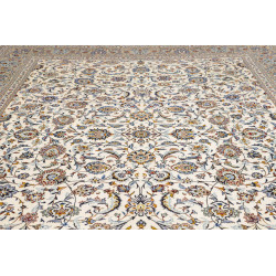 Hand Made Rug Kashan Persia 308x430 Cream Blue