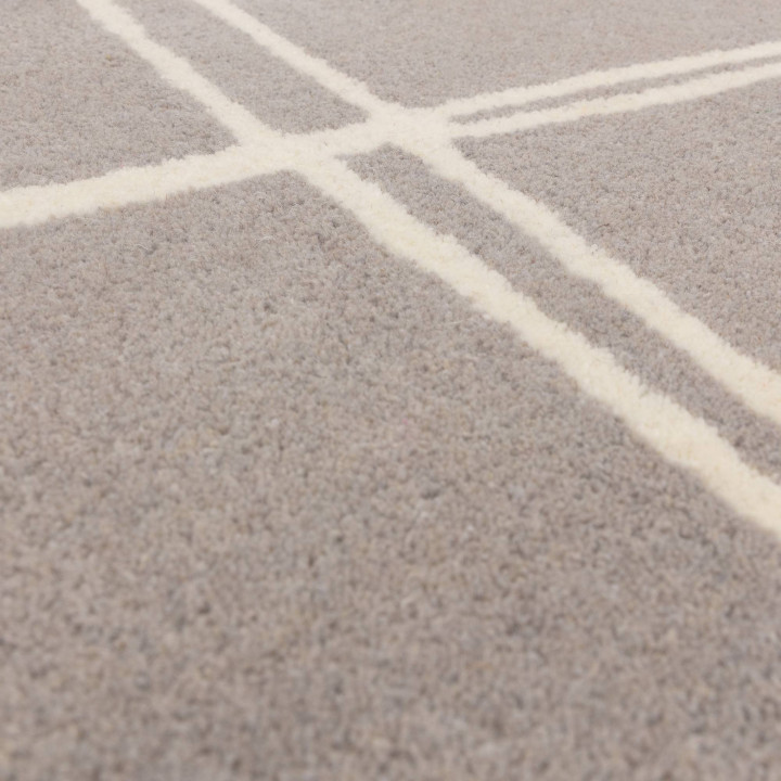 Tappeto Albany geometrico grigio e beige chiaro