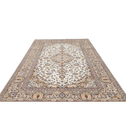 Hand Made Rug Kashan Persia 198x298 Ivory Beige