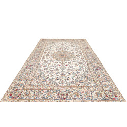 Hand Made Rug Kashan Persia 195x330 Cream Blue