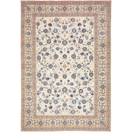 Hand Made Rug Kashan Persia 284x413 Cream Blue