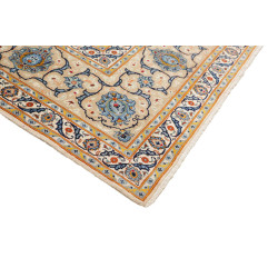 Hand Made Rug Kashan Persia 284x413 Cream Blue