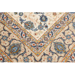 Hand Made Rug Kashan Persia 284x413 Cream Blue