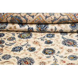 Hand Made Rug Kashan Persia 284x413 Cream Blue