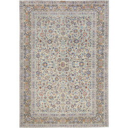 Hand Made Rug Kashan Persia 272x387 Light Aqua