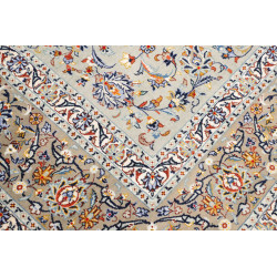 Hand Made Rug Kashan Persia 272x387 Light Aqua