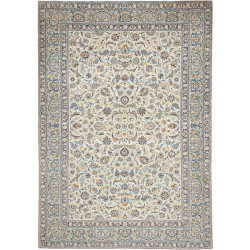 Hand Made Rug Kashan Persia 273x388 Cream Blue