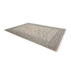 Hand Made Rug Kashan Persia 273x388 Cream Blue